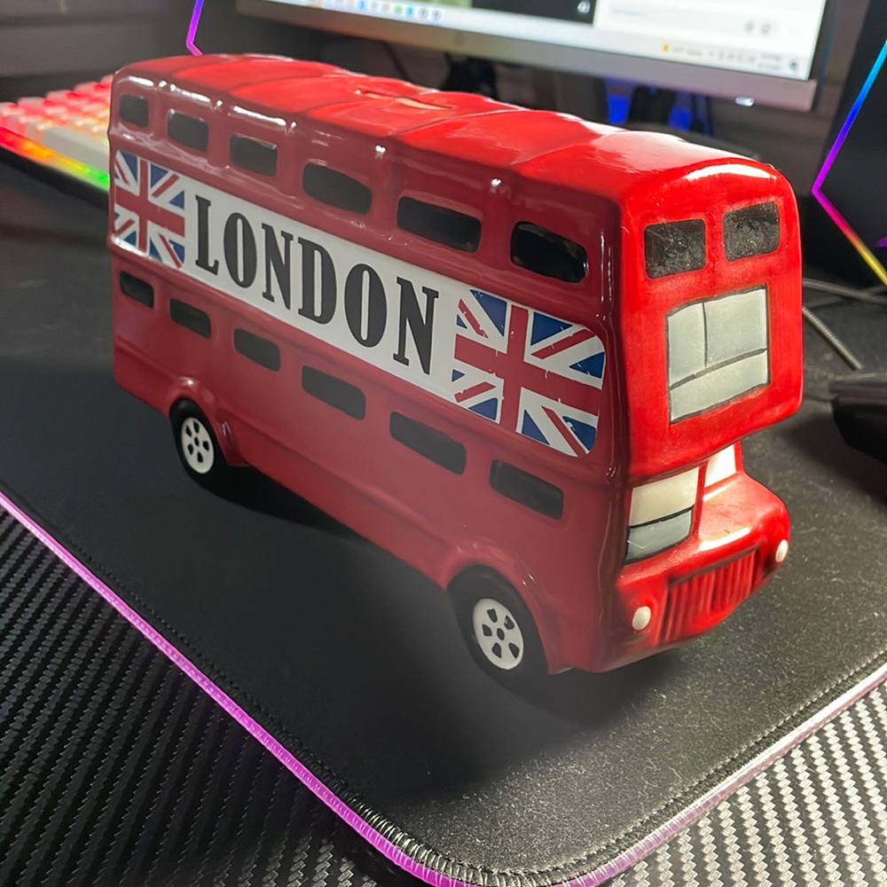10” London bus coin bank